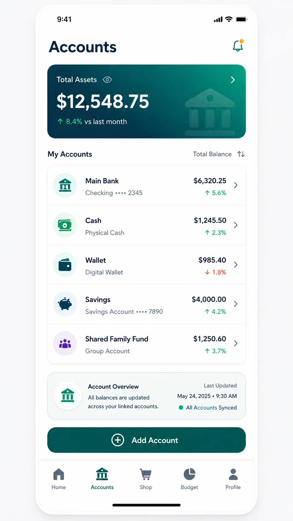 Cartofin private account interface